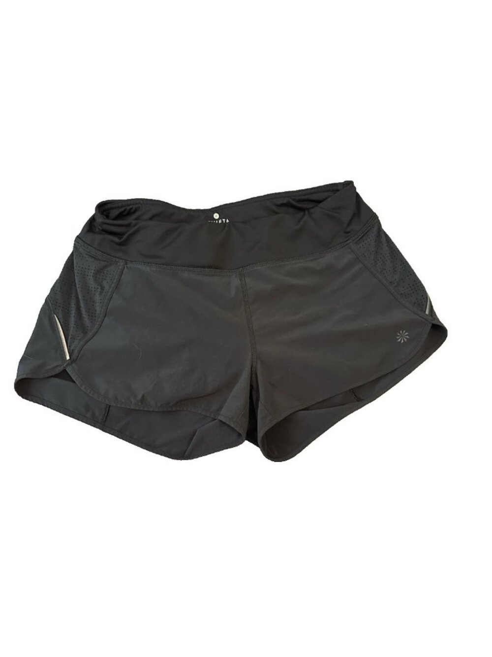 Athleta Running Shorts Women S Black Zip Pocket Athletic Lined Yoga Tennis Gym